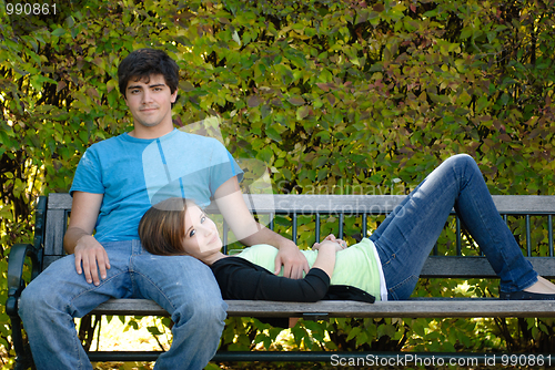 Image of Relaxing Teenage Couple