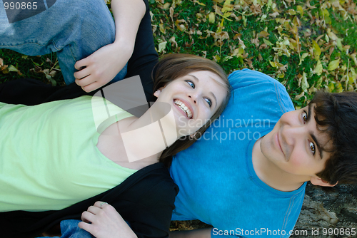 Image of Relaxing Teen Couple