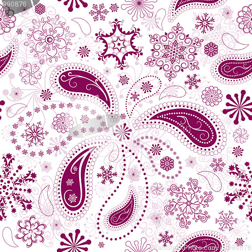 Image of Seamless wallpaper with purple snowflakes