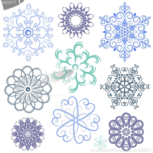 Image of New set pastel snowflakes
