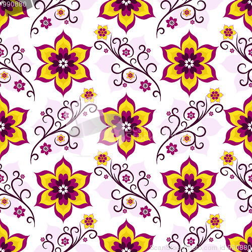 Image of Seamless white-pink floral pattern