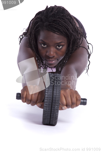 Image of African woman exercising