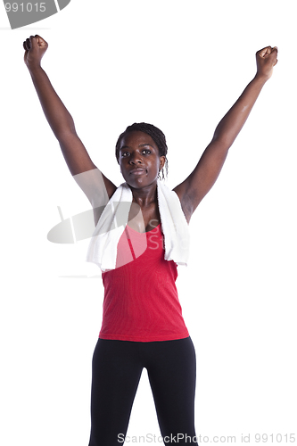 Image of Successful wealthy athlete african woman