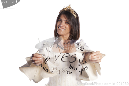 Image of Bride saying YES to marriage
