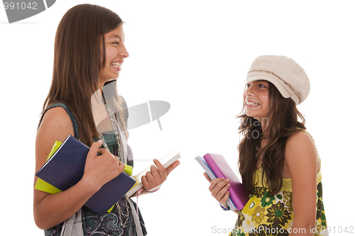 Image of two young student sisters
