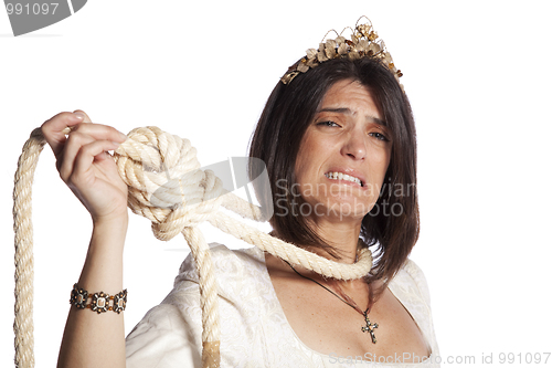 Image of Bride with a hanging rope