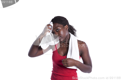 Image of African woman after her exercise