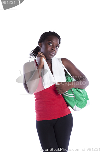 Image of African woman after her exercise