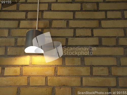 Image of Lamp on brick wall