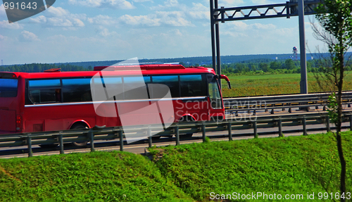 Image of The tourist bus in a way 