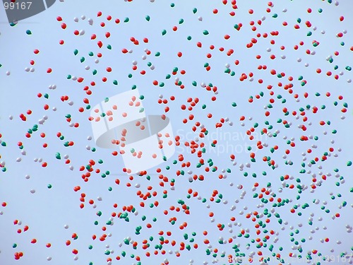 Image of Lot of balloons flying in the sky