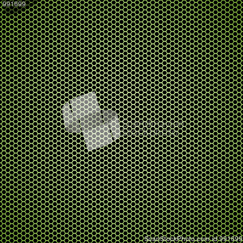 Image of Green hexagon metal background