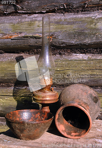 Image of Vintage Betty Lamp, Jug and Bowl