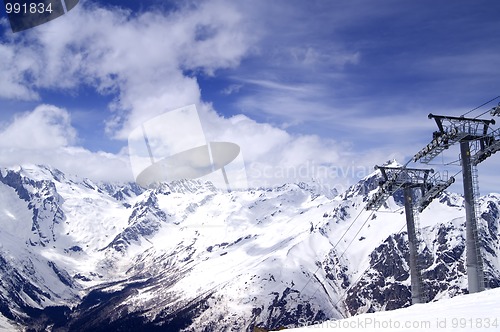 Image of Ski-lift at the ski resort.