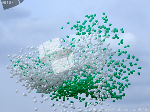 Image of Bunch of balloons in the air