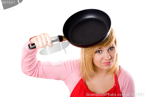 Image of housewife with pan