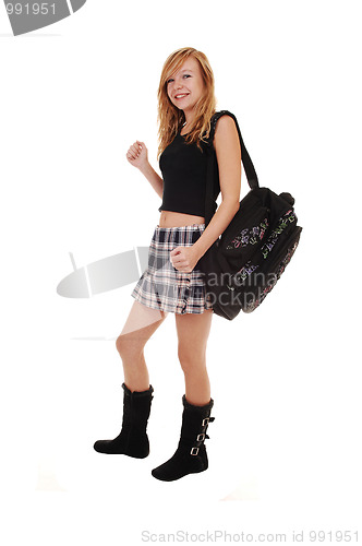 Image of Schoolgirl with back bag.
