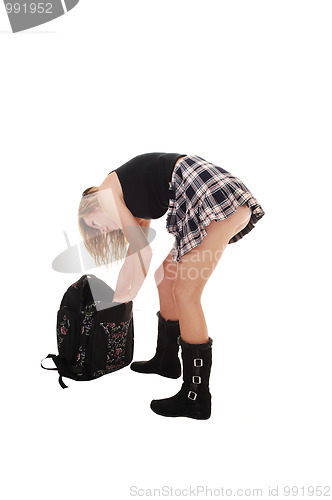 Image of Schoolgirl with back bag.