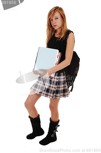 Image of Girl with back bag.