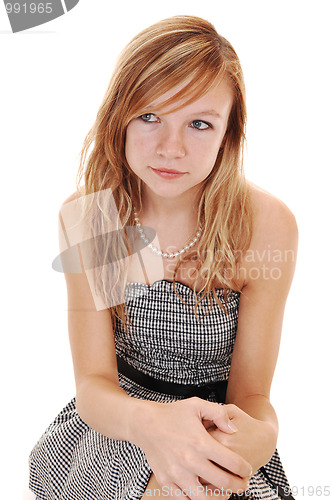 Image of Girl in black white dress.