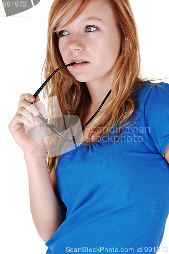 Image of Young girl thinking.