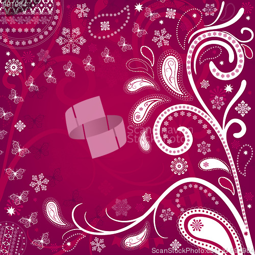 Image of Purple and white christmas frame