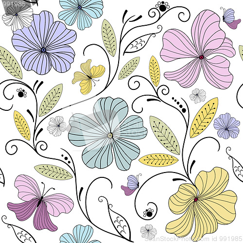 Image of Pastel seamless floral pattern 