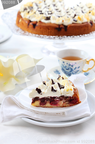 Image of Cherry sponge cake with cream