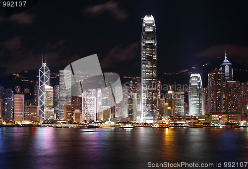 Image of Hong Kong skyline at night