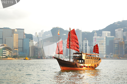 Image of junk boat in Hong Kong