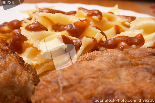 Image of Pasta and rissole