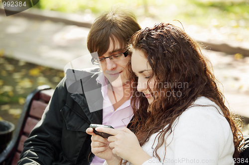 Image of Young couple with communicator