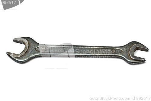 Image of An old wrench isolated on white 