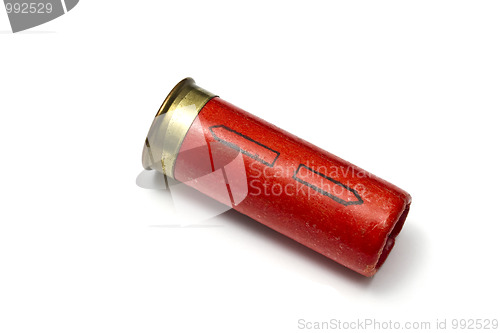 Image of shotgun bullet isolated on white 