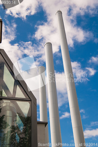 Image of Industrial pipes against the sky