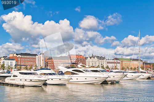 Image of Helsinki. Boats and yachts at a mooring