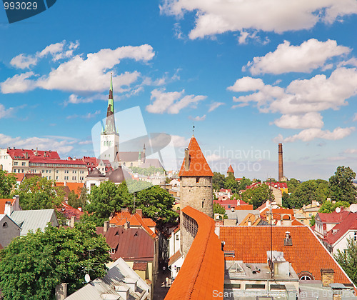 Image of View on old city of Tallinn. Estonia