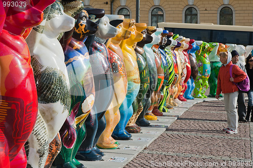 Image of HELSINKI, FINLAND - SEPTEMBER 27: United Buddy Bears exhibition visiting on Senate Square with their 20th exhibition from 1 September to 26 October 2010 on September 27, 2010 in Helsinki, Finland 