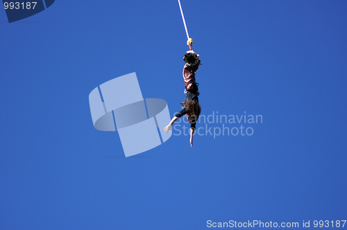 Image of Bungee Jumper At The Rat Race Urban Adventure Event In The City Of London 25th September 2010