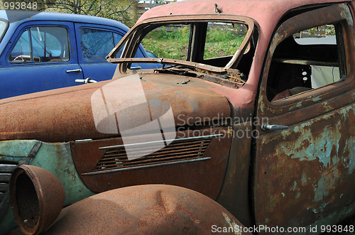 Image of Old Cars in the Junkyard