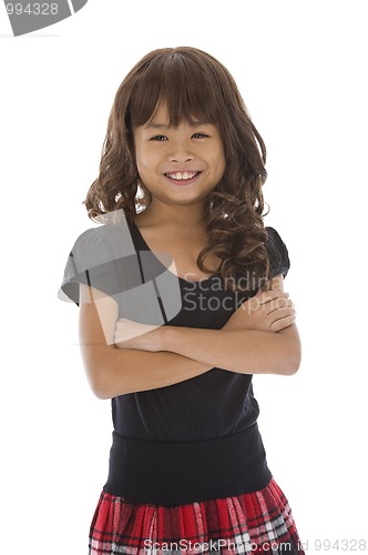 Image of cute girl with arms crossed