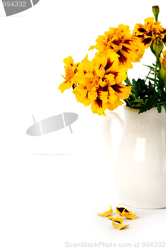 Image of marigold flowers in vase