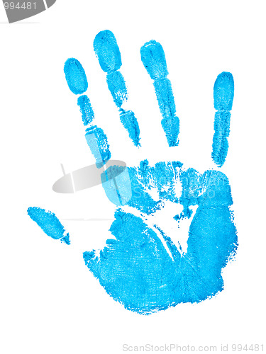 Image of blue hand print