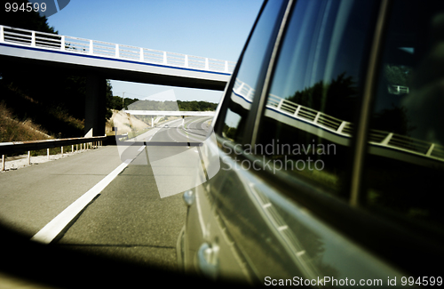 Image of Car mirror reflection