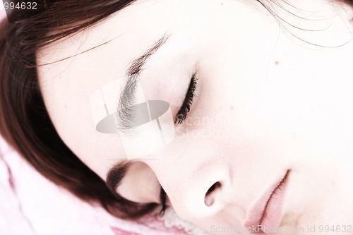 Image of Beautiful young woman sleeping.