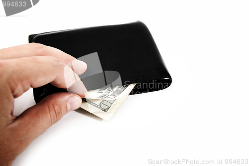 Image of Black leather wallet