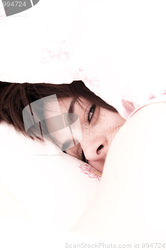 Image of Beautiful young woman sleeping.