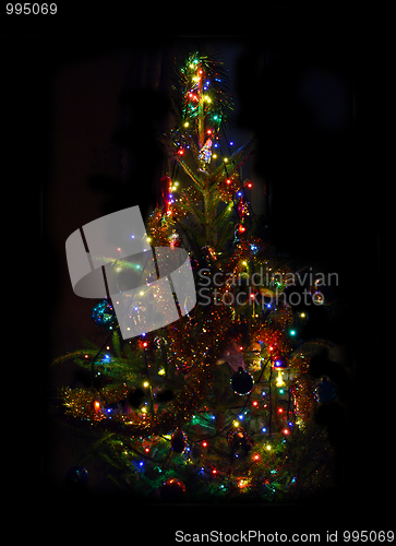 Image of christmas fir with lightings