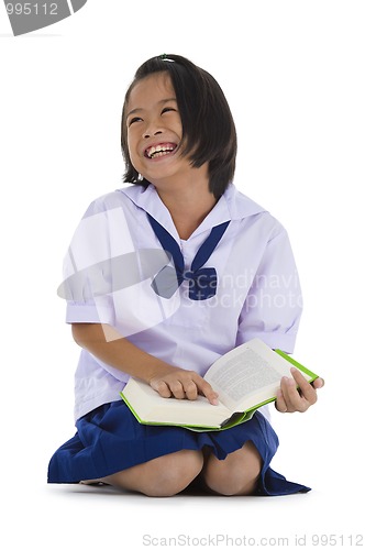 Image of schoolgirl with book