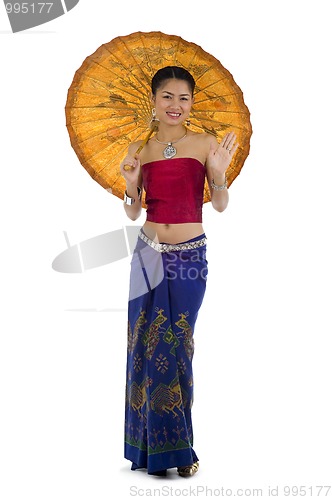 Image of asian girl in traditional 